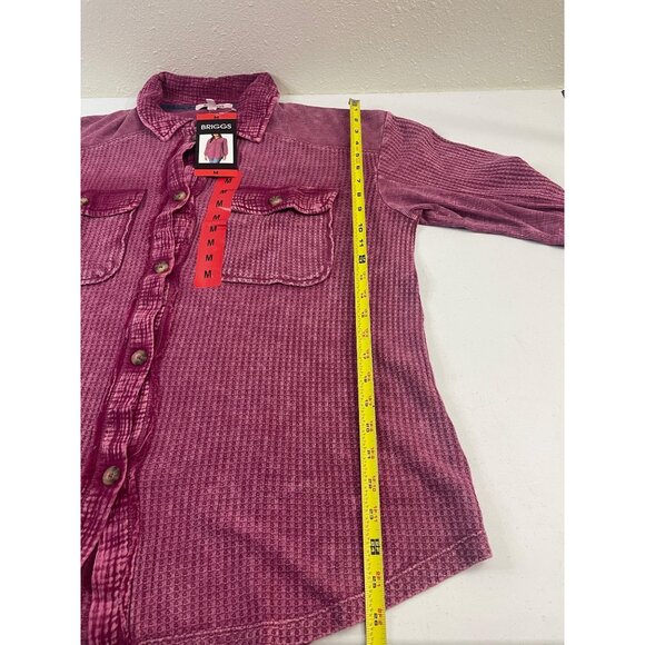 Briggs Women's Relaxed Fit Button Front Long Sleeve Waffle Shirt Size: S,M,L - Picture 14 of 16